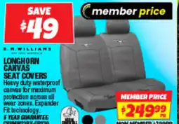 Autobarn Longhorn canvas seat covers offer