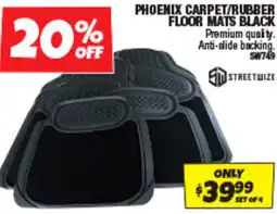 Autobarn Phoenix carpet/rubber floor mats black offer