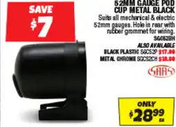 Autobarn 52mm gauge pod cup metal black offer