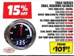 Autobarn Trax series dual reading gauges offer