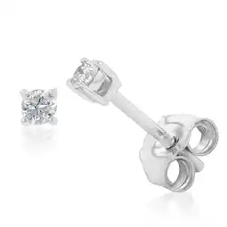 Shiels Luminesce Lab Grown 9ct White Gold Diamond Solitiaire Classic 10Pt Stud Earring offer