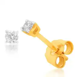 Shiels Luminesce Lab Grown Diamond Solitiaire Classic 10Pt Stud Earring in 9ct Yellow Gold offer