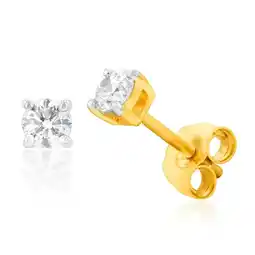 Shiels Luminesce Lab Grown Diamond Solitiaire Classic 1/3 Carat Stud Earring in 9ct YGold offer