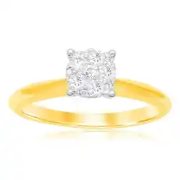 Shiels Luminesce Lab Grown 9ct Yellow Gold 0.25 Carat Diamond Ring with 11 Diamonds offer