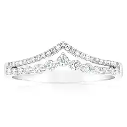 Shiels 9ct White Gold 1/3 Carat Luminesce Lab Grown Diamond V Dress Ring offer