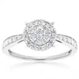 Shiels Luminesce Lab Grown Diamond 1/2 Carat Cluster Dress Ring in 9ct White Gold offer