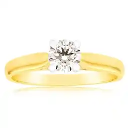Shiels 18ct Yellow Gold Solitaire Ring With 0.50 Carat Australian Diamond offer