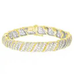 Shiels 9ct Yellow Gold 5 Carat Diamond 18.5cm Bracelet with Brilliants and Baguettes offer
