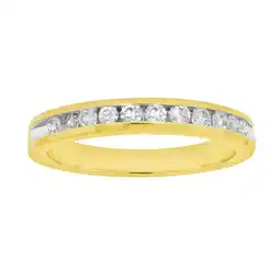 Shiels 9ct Yellow Gold Diamond Ring with 1/6 Carat of 11 Brilliant Diamonds offer