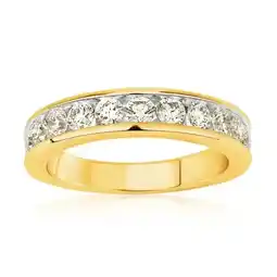 Shiels 9ct Yellow Gold 1 Carat Diamond Ring with 11 Brilliant Diamonds offer