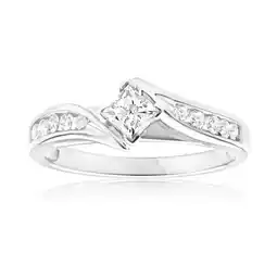 Shiels 9ct White Gold Ring With 1/2 Carat Of Diamonds offer