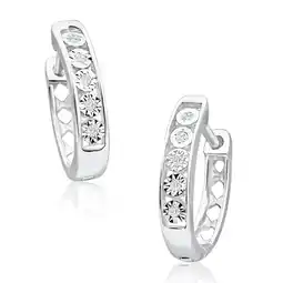 Shiels 9ct White Gold Exquisite Diamond Hoop Earrings offer