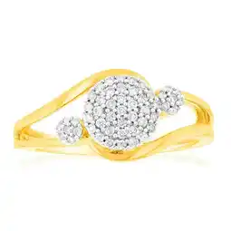 Shiels 1/6 Carat Diamond Cluster Ring in 9ct Yellow Gold offer