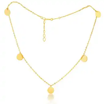 Shiels 9ct Yellow Gold 5 Circle Charms 27cm Anklet offer