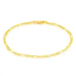 Shiels 9ct Yellow Solid Gold Fancy 70 Gauge 19cm Figaro 1:3 Bracelet offer