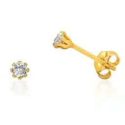 Shiels 9ct Yellow Gold Silverfilled White Cubic Zirconia Stud Earrings offer