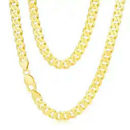 Shiels 9ct Yellow Heavy Gold Curb Flat Bevelled 55cm Chain 250Gauge offer