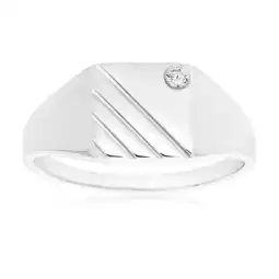 Shiels Sterling Silver Cubic Zirconia Lines Ring offer