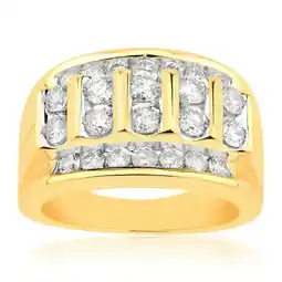 Shiels 9ct Yellow Gold Gents Ring with 2.00 Carat of Diamonds offer