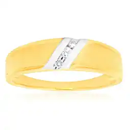 Shiels 3 Diamonds Mens Ring in 9ct Yellow Gold offer