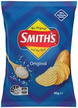 IGA Smith’s Crinkle Cut Chips 45g Selected Varieties offer