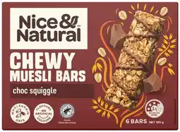 IGA Nice & Natural Chewy Muesli Bars 6 Pack Selected Varieties offer