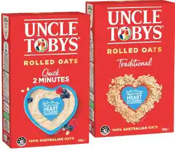 IGA Uncle Tobys Rolled Oats 490-500g Selected Varieties offer