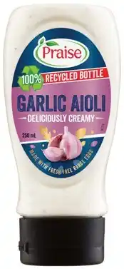 IGA Praise Aioli, Mayo or Burger Sauce 250mL Selected Varieties offer