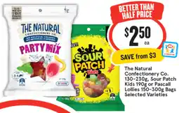 IGA The Natural Confectionery Co. Sour Patch Kids or Pascall Lollies Bags Selected Varieties offer