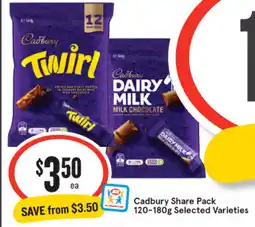 IGA Cadbury Share Pack Selected Varieties offer