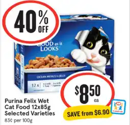 IGA Purina Felix Wet Cat Food Selected Varieties offer