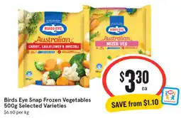 IGA Birds Eye Snap Frozen Vegetables Selected Varieties offer