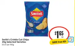 IGA Smith's Crinkle Cut Chips Selected Varieties offer