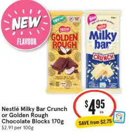 IGA Nestlé Milky Bar Crunch or Golden Rough Chocolate Blocks offer
