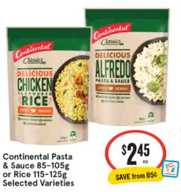 IGA Continental Pasta & Sauce or Rice Selected Varieties offer