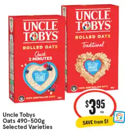 IGA Uncle Tobys Oats Selected Varieties offer