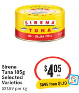 IGA Sirena Tuna Selected Varieties offer