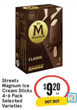 IGA Streets Magnum Ice Cream Sticks Selected Varieties offer