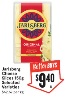 IGA Jarlsberg Cheese Slices Selected Varieties offer