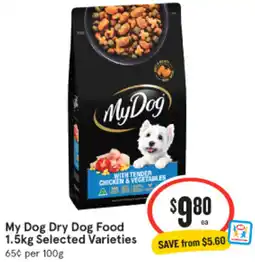 IGA My Dog Dry Dog Food Selected Varieties offer