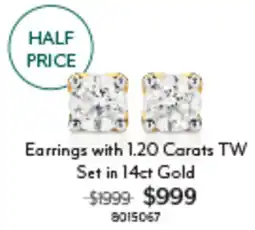Angus & Coote Earrings with 1.20 Carats TW Set in 14ct Gold offer
