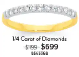 Angus & Coote 1/4 Carat of Diamonds offer
