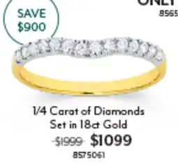Angus & Coote 1/4 Carat of Diamonds Set in 18ct Gold offer