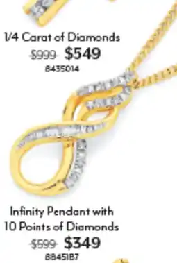 Angus & Coote Infinity Pendant with 10 Points of Diamonds offer