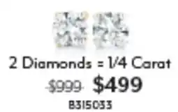 Angus & Coote 2 Diamonds = 1/4 Carat offer