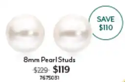 Angus & Coote 8mm Pearl Studs offer