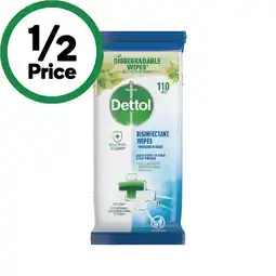 Woolworths Dettol Disinfectant Wipes Pk 110 offer