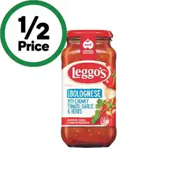 Woolworths Leggo’s Pasta Sauce 490-500g offer