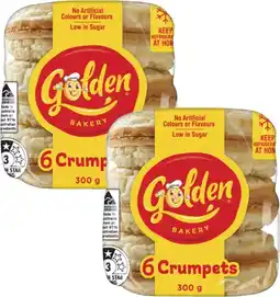 Coles Golden Crumpet Rounds 6 Pack 300g offer