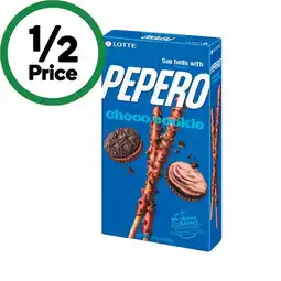 Woolworths Lotte Pepero Choc Coated Biscuit Sticks 32-47g offer